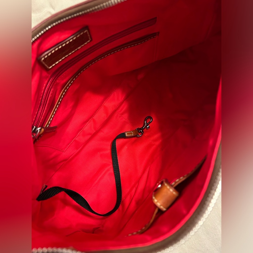 Dooney And Bourke Orange Pebble Leather Harrison Hobo Shoulder Bag - Picture 10 of 15